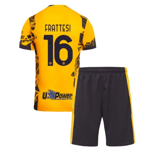 Fotbalové Dres Inter Milan Davide Frattesi #16 Dětské Alternativní 2024-25 Krátký Rukáv (+ trenýrky)